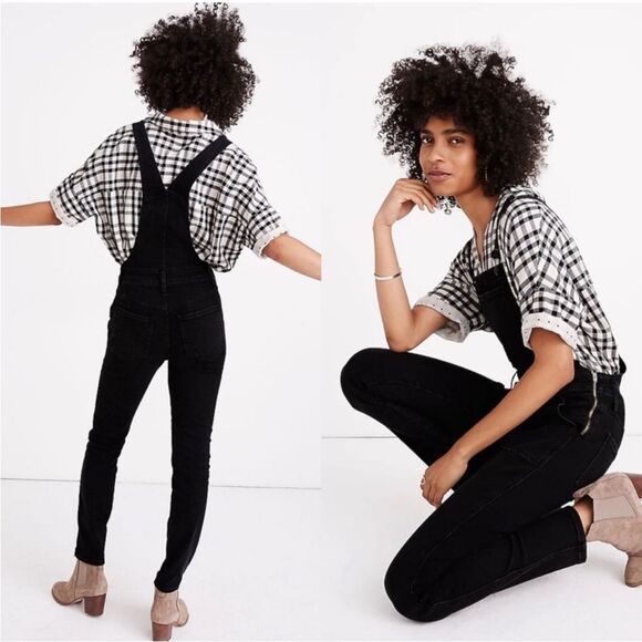 MADEWELL | Black Denim Jean Overalls Full Length Skinny Cut Women’s Size Small - Picture 14 of 14
